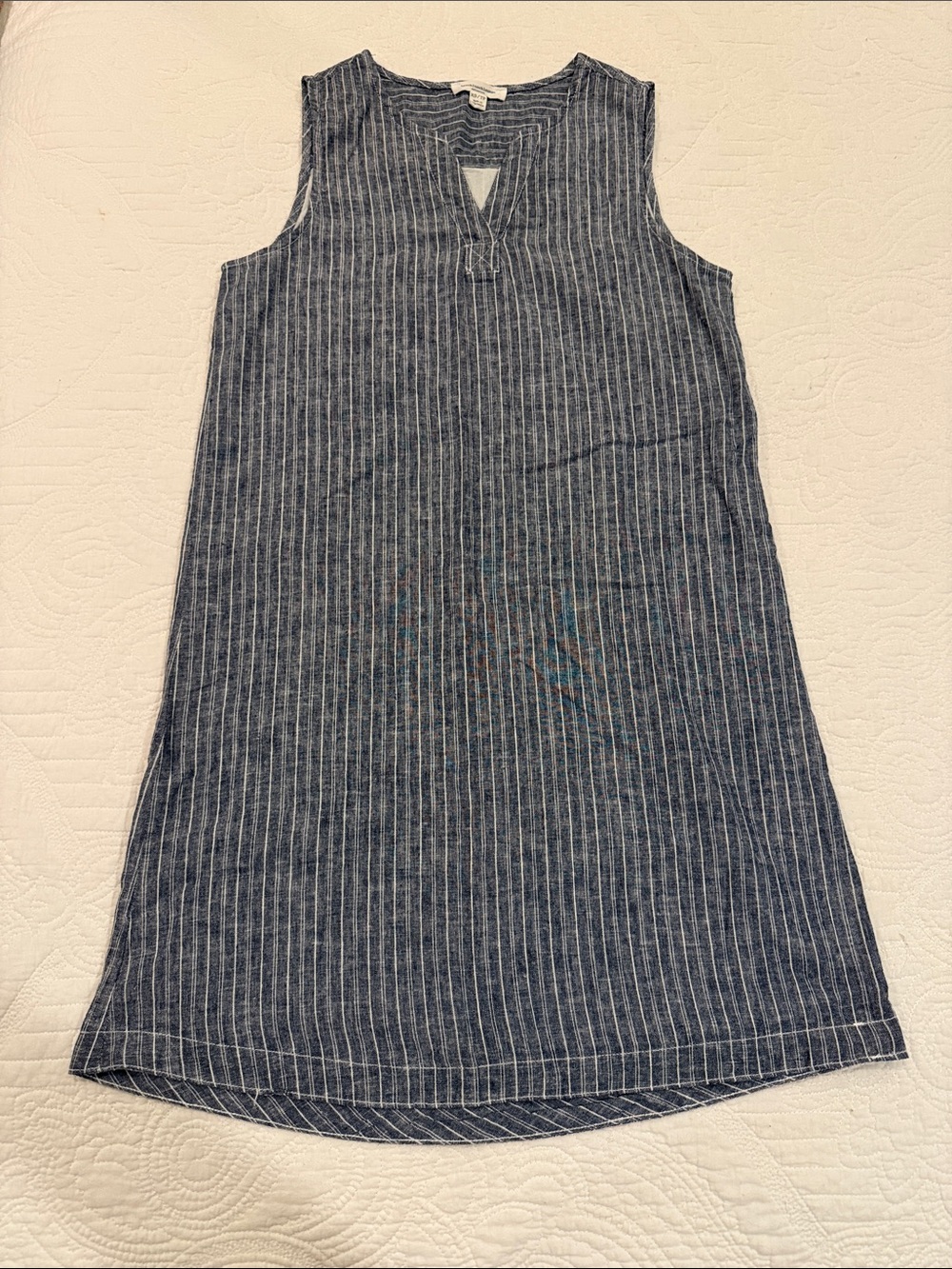 beachlunchlounge Navy and White Striped Sleeveless Shift Dress